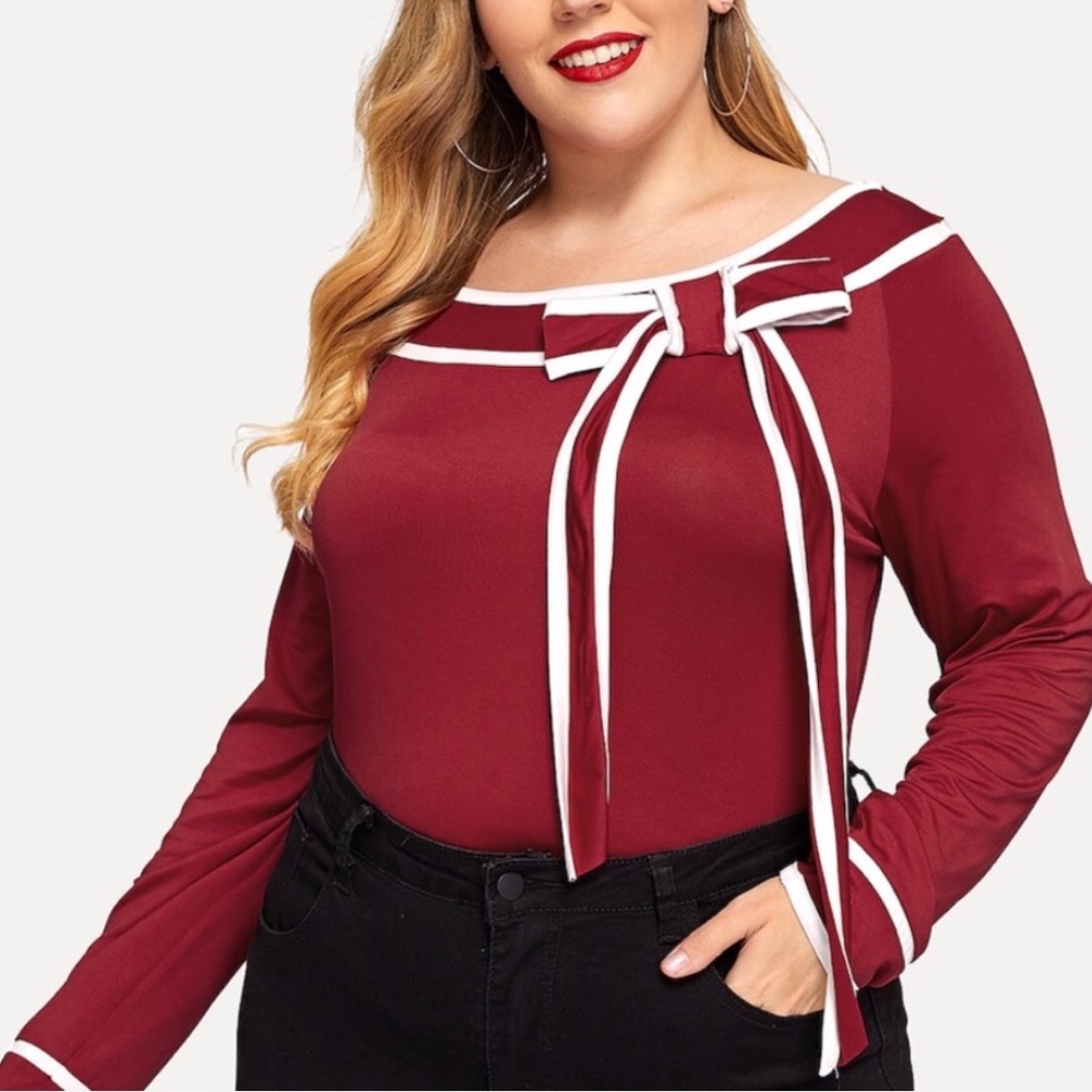 ➕Tie front wide neck top - Picture 4 of 6